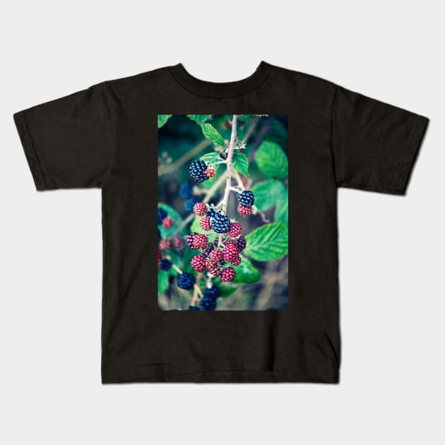 Ripening Blackberries Kids T-Shirt by InspiraImage